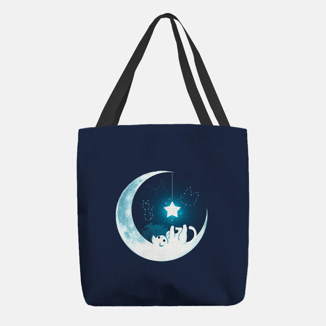 Kitten Moon Night-None-Basic Tote-Bag-Vallina84