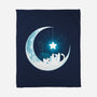 Kitten Moon Night-None-Fleece-Blanket-Vallina84