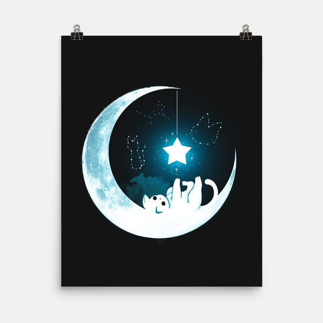 Kitten Moon Night-None-Matte-Poster-Vallina84