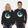 Kitten Moon Night-Unisex-Crew Neck-Sweatshirt-Vallina84