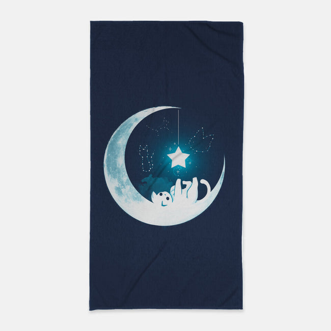 Kitten Moon Night-None-Beach-Towel-Vallina84