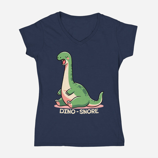 Dino-snore-Womens-V-Neck-Tee-fanfreak1