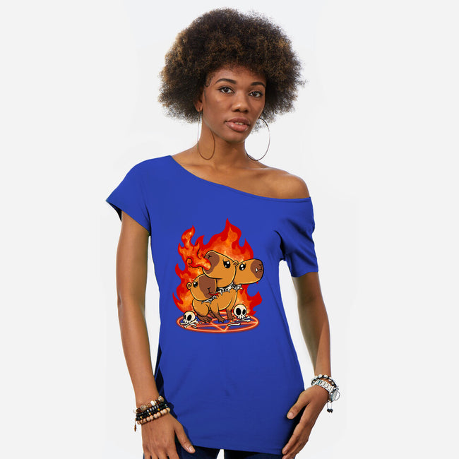 Capiberus-Womens-Off Shoulder-Tee-spoilerinc