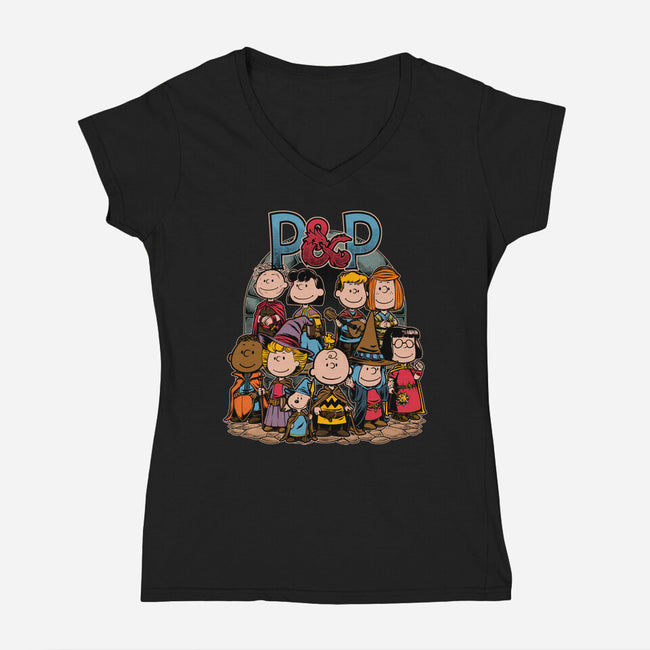 Dungeons And Kids-Womens-V-Neck-Tee-Studio Mootant