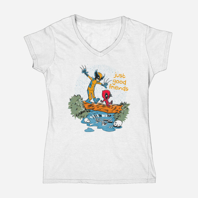 Just Good Friends-Womens-V-Neck-Tee-Gleydson Barboza