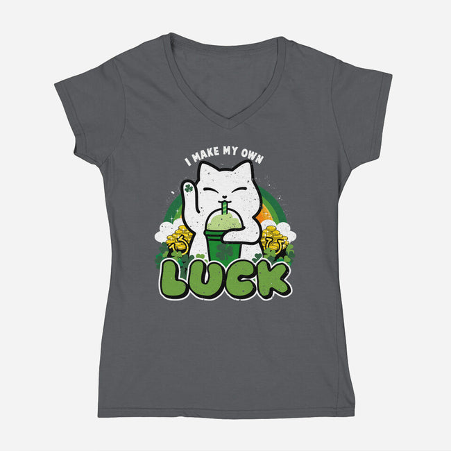 I Make My Own Luck-Womens-V-Neck-Tee-bloomgrace28