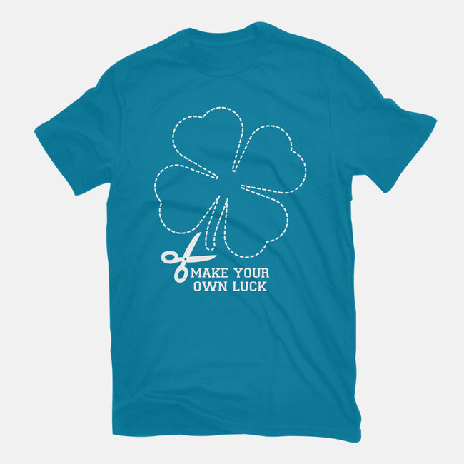 Make Your Own Luck-Womens-Basic-Tee-rocketman_art