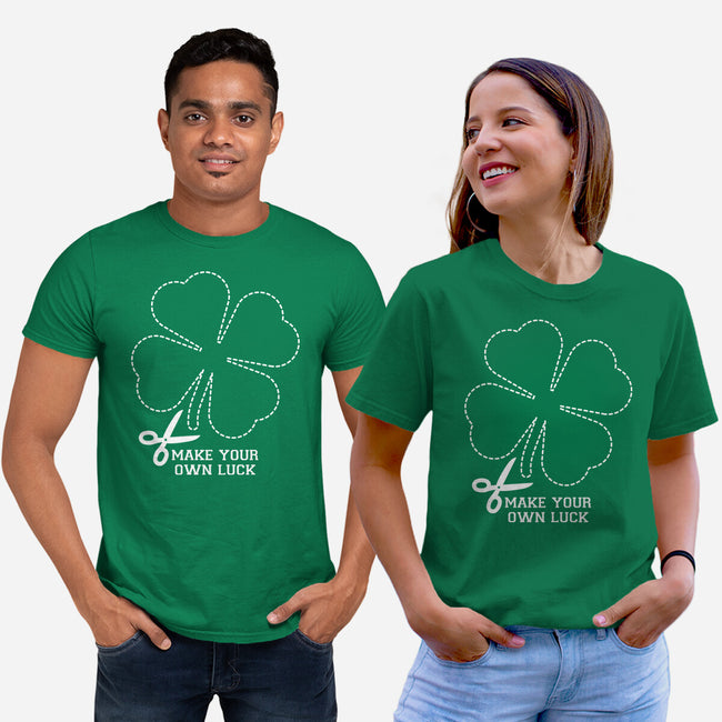 Make Your Own Luck-Unisex-Basic-Tee-rocketman_art