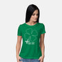 Make Your Own Luck-Womens-Basic-Tee-rocketman_art