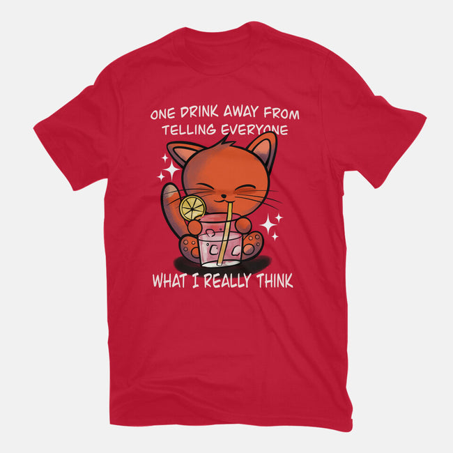 One Drink Away-Womens-Fitted-Tee-fanfabio