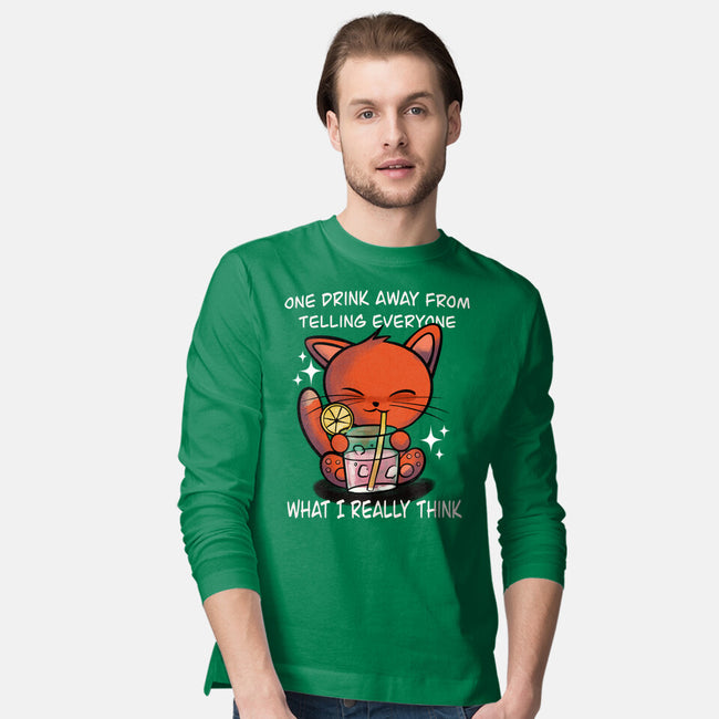 One Drink Away-Mens-Long Sleeved-Tee-fanfabio