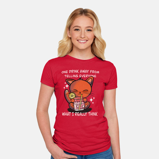 One Drink Away-Womens-Fitted-Tee-fanfabio
