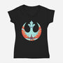 Rebel Fighter-Womens-V-Neck-Tee-RamenBoy