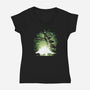 Stegosaurus Fossil-Womens-V-Neck-Tee-Vallina84