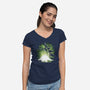 Stegosaurus Fossil-Womens-V-Neck-Tee-Vallina84