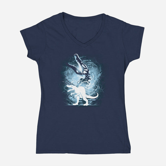 Spinosaurus Fossil-Womens-V-Neck-Tee-Vallina84