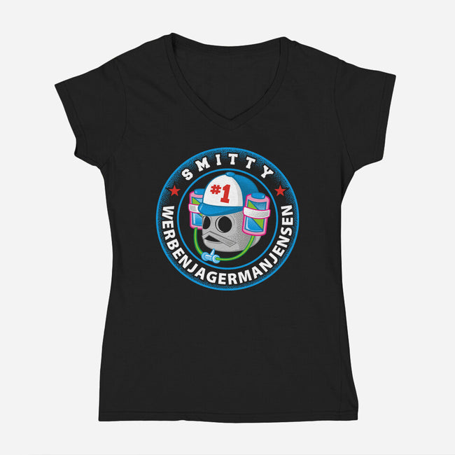 SMITTY-Womens-V-Neck-Tee-arace