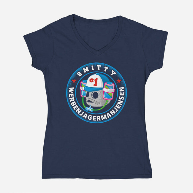 SMITTY-Womens-V-Neck-Tee-arace