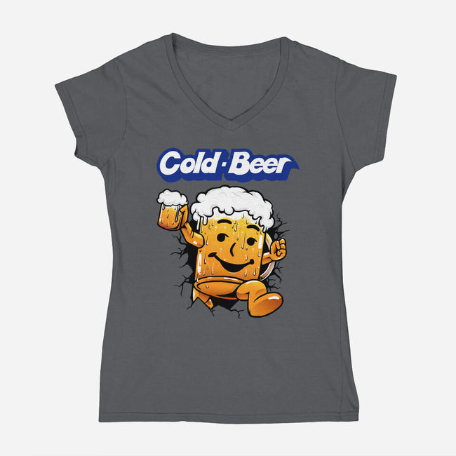 Cold Beer-Womens-V-Neck-Tee-joerawks