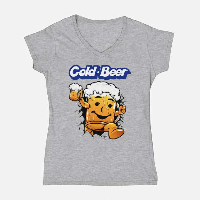 Cold Beer-Womens-V-Neck-Tee-joerawks