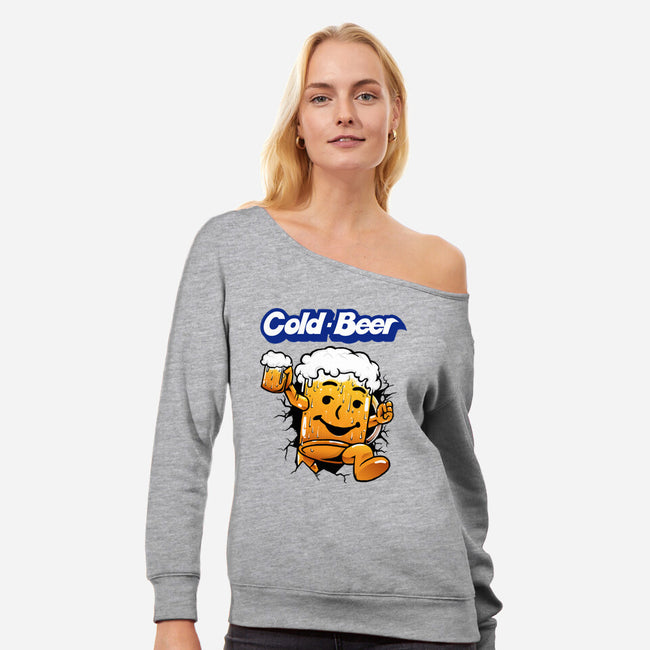 Cold Beer-Womens-Off Shoulder-Sweatshirt-joerawks