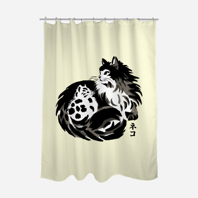 Sumi-e Cats-None-Polyester-Shower Curtain-fanfreak1