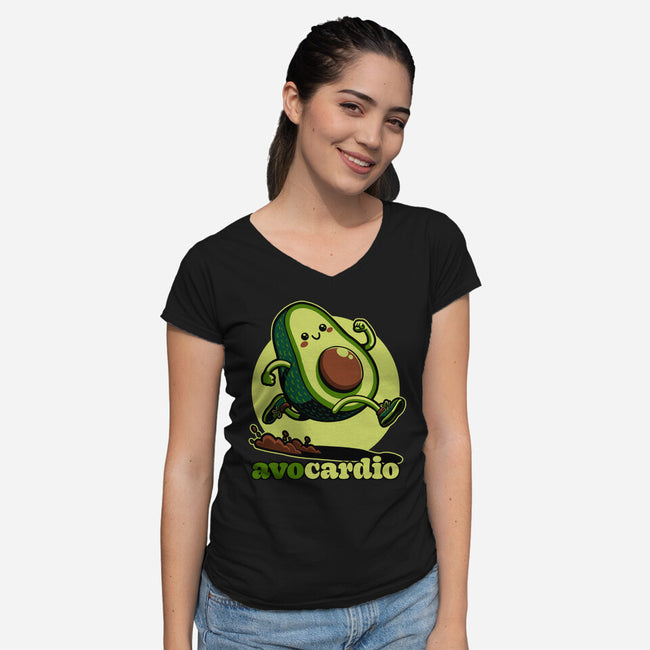 Avocado Exercise-Womens-V-Neck-Tee-Studio Mootant