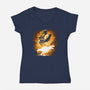 T-Rex Fossil-Womens-V-Neck-Tee-Vallina84