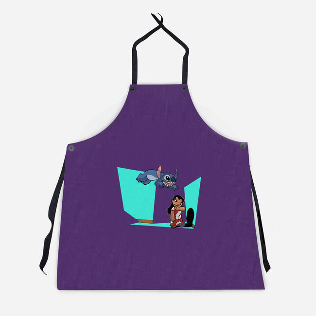 Alien And Girl-Unisex-Kitchen-Apron-zascanauta