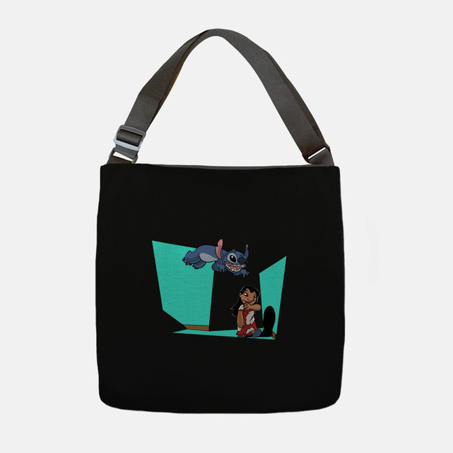 Alien And Girl-None-Adjustable Tote-Bag-zascanauta