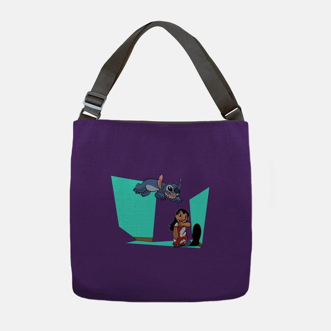 Alien And Girl-None-Adjustable Tote-Bag-zascanauta