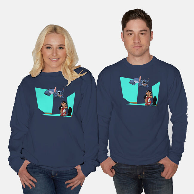 Alien And Girl-Unisex-Crew Neck-Sweatshirt-zascanauta