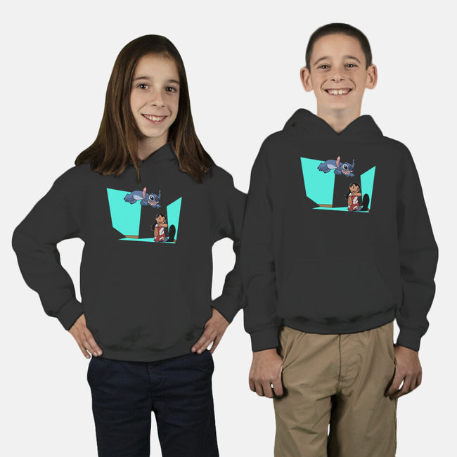 Alien And Girl-Youth-Pullover-Sweatshirt-zascanauta