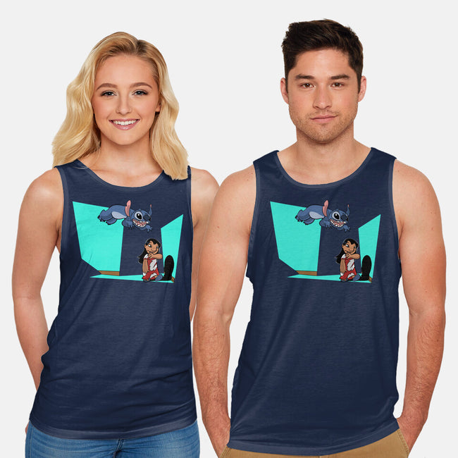 Alien And Girl-Unisex-Basic-Tank-zascanauta