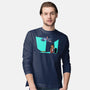 Alien And Girl-Mens-Long Sleeved-Tee-zascanauta