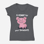 One Penny-Womens-V-Neck-Tee-Freecheese