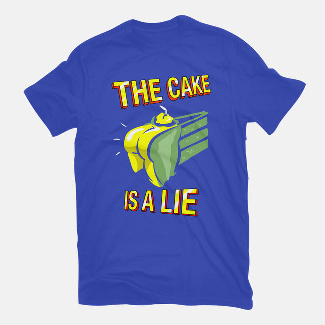The Cake Is A Lie-Unisex-Basic-Tee-rocketman_art