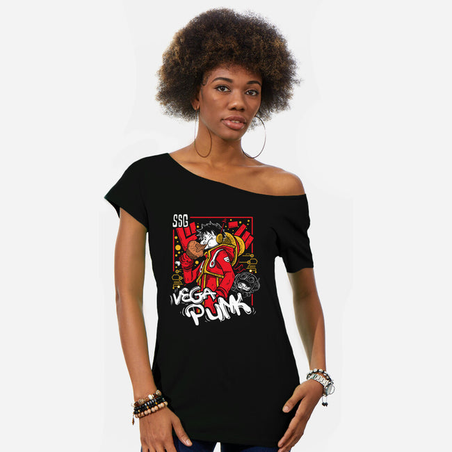 Vegapunk Pirate King-Womens-Off Shoulder-Tee-constantine2454