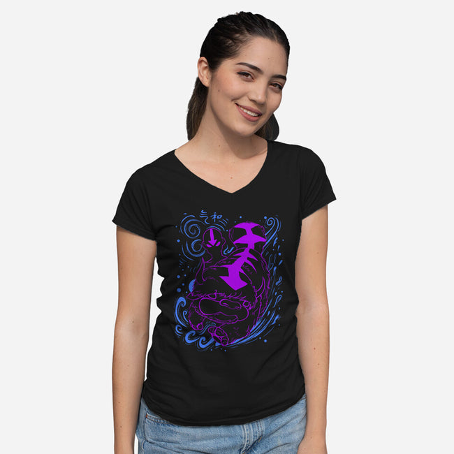 Flying Air Bison-Womens-V-Neck-Tee-constantine2454