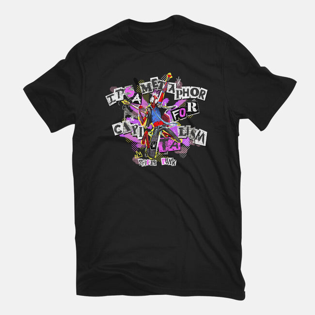 Spiderpunk Anti Capitalism-Womens-Fitted-Tee-Afire
