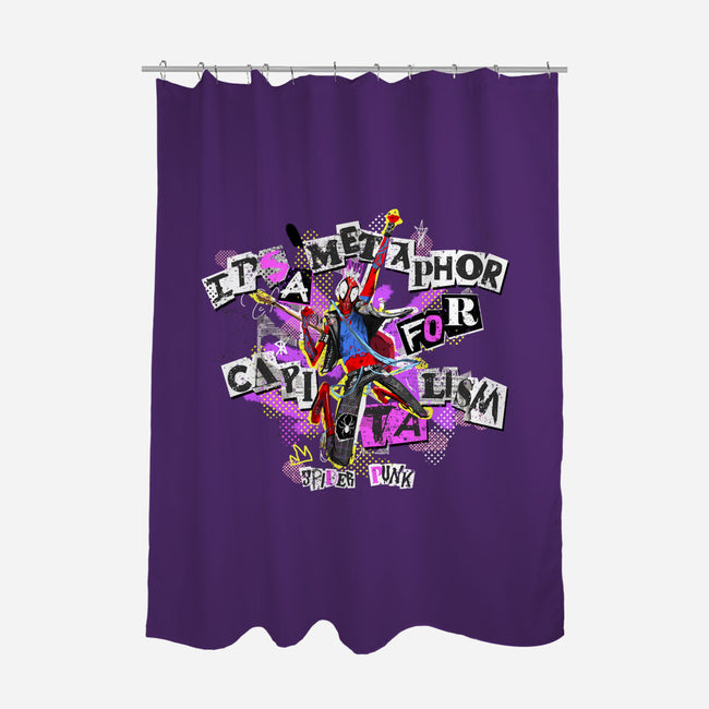 Spiderpunk Anti Capitalism-None-Polyester-Shower Curtain-Afire