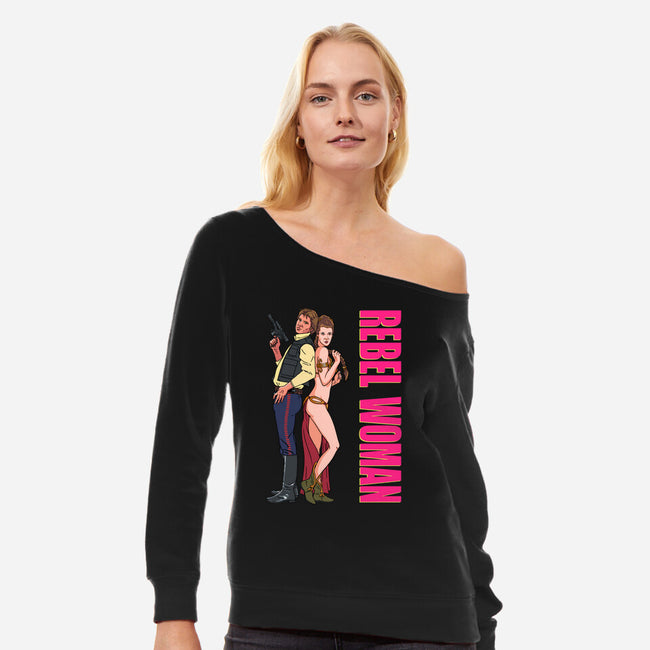 Rebel Woman-Womens-Off Shoulder-Sweatshirt-Getsousa!