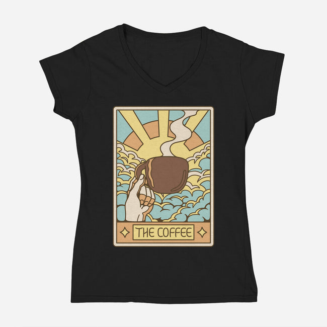 The Coffee Tarot-Womens-V-Neck-Tee-tobefonseca