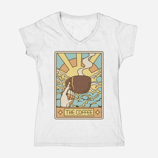 The Coffee Tarot-Womens-V-Neck-Tee-tobefonseca