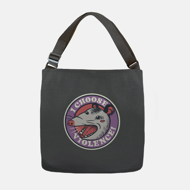 I Choose Violence Opossum-None-Adjustable Tote-Bag-tobefonseca