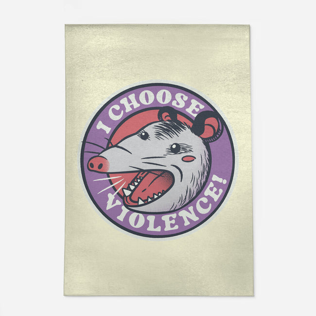 I Choose Violence Opossum-None-Outdoor-Rug-tobefonseca