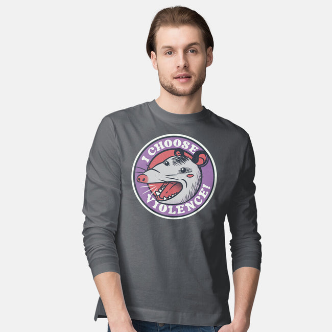 I Choose Violence Opossum-Mens-Long Sleeved-Tee-tobefonseca