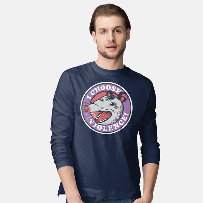 I Choose Violence Opossum-Mens-Long Sleeved-Tee-tobefonseca