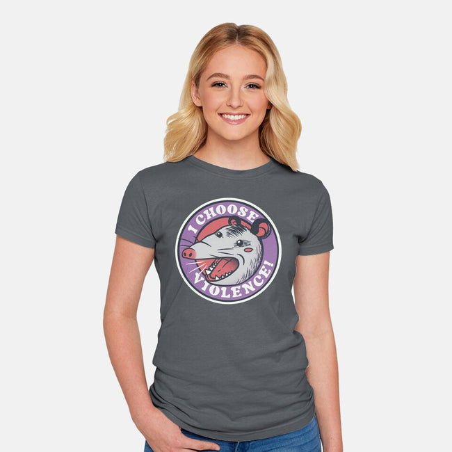 I Choose Violence Opossum-Womens-Fitted-Tee-tobefonseca