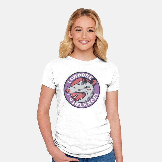 I Choose Violence Opossum-Womens-Fitted-Tee-tobefonseca